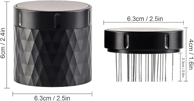 58mm Coffee Distributor Tamper - Gravity Distribution Tool & Coffee Leveler, with Stainless Steel Base & Wooden Lid