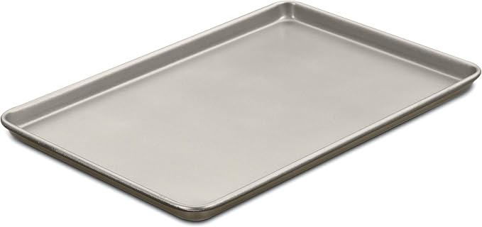 17 Inch Nonstick Carbon Steel Baking Sheet Pan, Heavy Duty Warp Resistant Bakeware Tray, Oven Safe Easy Clean Cookie Sheet for Baking Pastries, Cookies & Roasting Veggies by Unknown