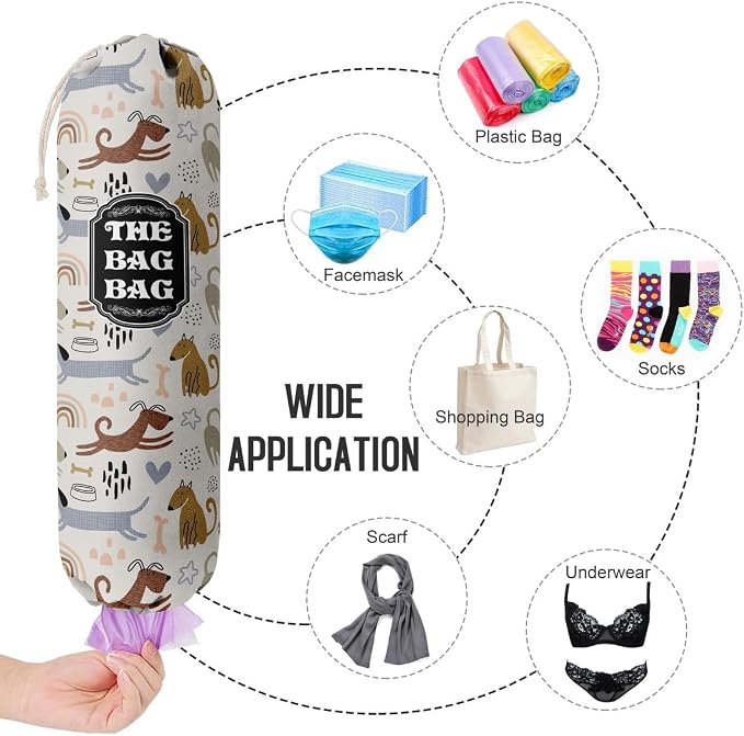The Bag Bag Grocery Bags Holder Organizer, Wall Mount Plastic Storage Container Dispenser, Pet Lovers' Home Kitchen Bags, Ideal Gifts For Women, Dog Mom, Dad - Image 4