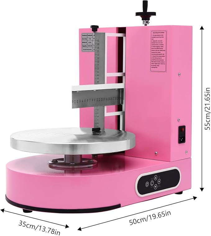 Cake Decorating Coating Machine Cream Spreading Automatic Frosting Turntable with Graduated Scraper for 4-12inch Cakes, 30-200RPM Rotating Speed