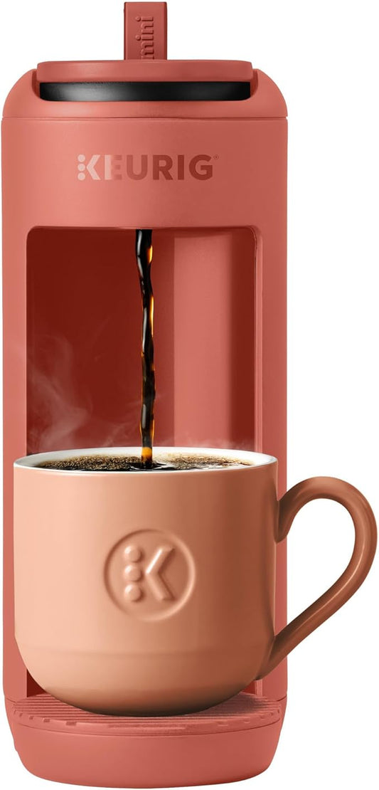 Keurig K-Mini Mate Single Serve K-Cup Pod Coffee Maker, Brews Up to 12 oz Cup, Compact Portable Coffee Machine for Small Spaces, Great for Dorms & Offices, Red Rocks by Keurig
