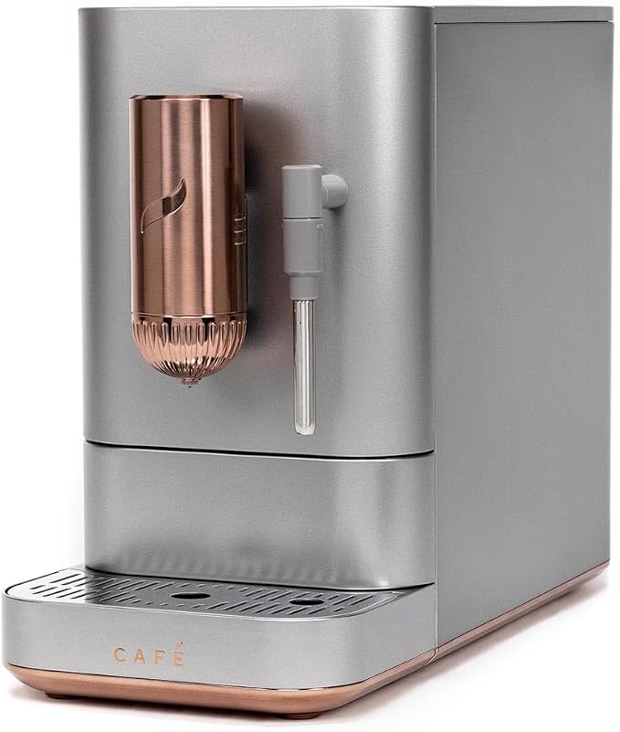 Café Affetto Automatic Espresso Machine + Milk Frother | Built-In & Adjustable Espresso Bean Grinder | One-Touch Brew in 90 Seconds | Steel Silver, 1.2 Liter, (C7CEBBS2RS3) - Image 8