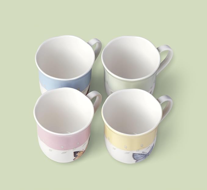 Lenox Coffee Mug Set, Butterfly Meadow Colors 4-Piece Mug Set, Service for 4, White Porcelain Mugs, 10 Oz Capacity, Microwave & Dishwasher Safe, Ceramic Mugs, Coffee Cups, Tea Cup (Assorted, 4 Piece) - Image 4