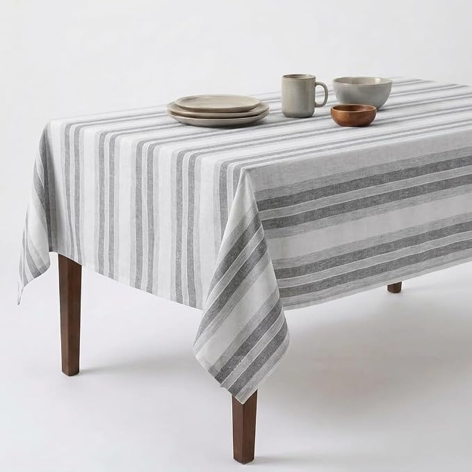 Urban Villa Tablecloth Cotton Tabletop 60x102 (8-10 Seats) CurtisStripes by CottonTrends