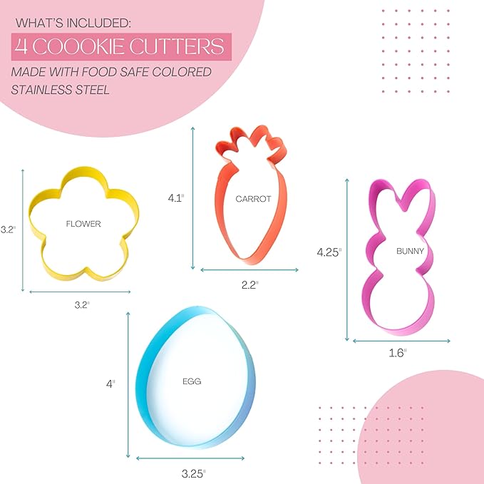 Cookie Cutter Kingdom, Easter Cookie Cutters, 4 packBaking, Cake Decorarting, Mold for Cakes Biscuits and Sandwiches (Easter)