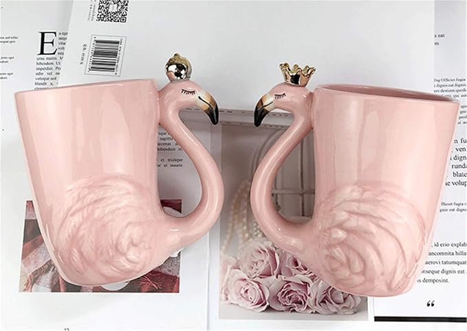Cute Pink Flamingo Gifts for Women Coffee Mug Unique Ceramic Animal Cups | Novelty 16 oz Mugs Flamingo Decor Stuff for Mom Grandma Wife Her Funny Christmas Presents Xmas Girls Fancy Mothers Day Gift - Image 5