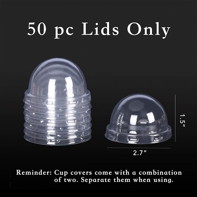 Party Hippo Cupcake Cups, 3.5 Oz 50 pcs Disposable Foil Muffin Liners, Gold Baking Cups, Ramekin Aluminum Cupcake Tip Pan Ramekin Holders, Little Baking Cups (50, Lids) - Image 2
