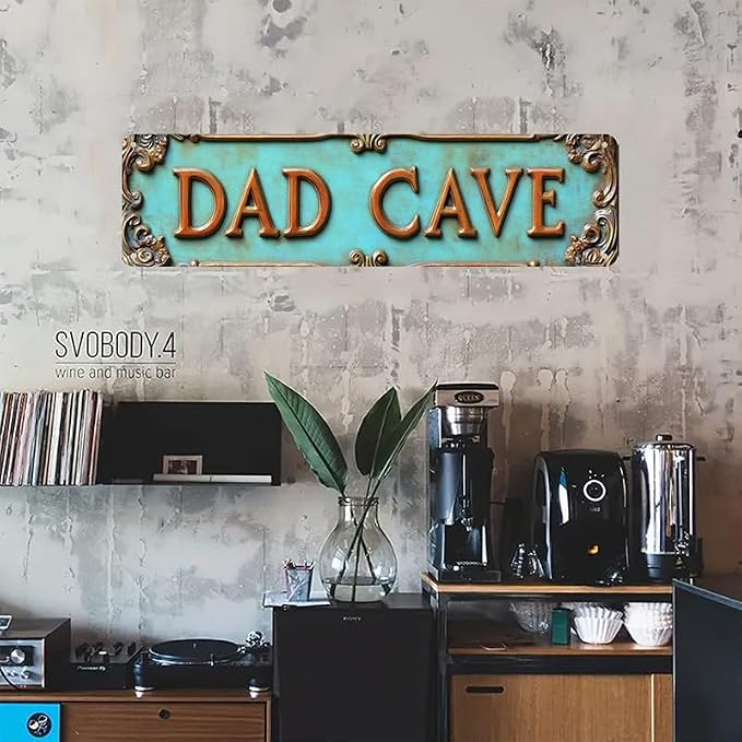 Bar Sign Bar Gifts Vintage Metal Wall Decor Sign"DAD CAVE" Street Sign Funny Man Cave Decor Accessories for Home, Bar, Bathroom, Bedroom Unique Retro Tin Signs for Outdoor 4 X 16 inches - Image 3