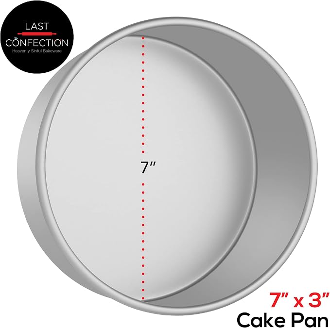 7 x 3 Inch Round Cake Pans, Set of 2 Anodized Aluminum Cake Pans Baking Tins - Image 3