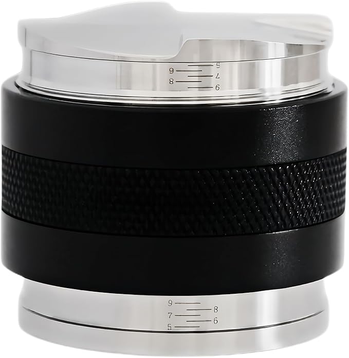 53mm Coffee Distributor & Tamper - Dual Head Adjustable Depth for Breville Barista Pro/Express/Touch - 304 Stainless Steel Compatible with 54mm Bottomless Portafilter, Black