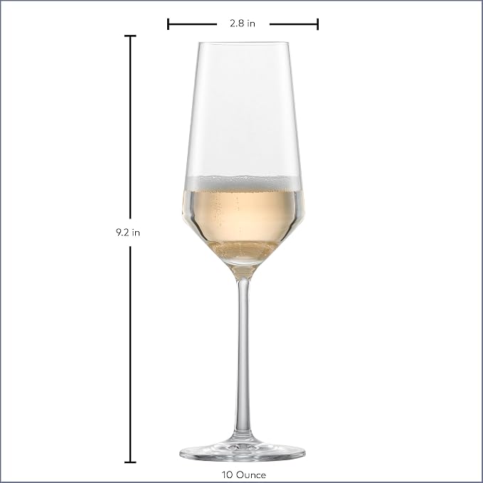 Zwiesel Glas Pure Champagne Glass (Set of 2), Champagne Flutes with Effervescent Point, Dishwasher-Safe Tritan Crystal Glasses, Made in Germany (7 Ounce) - Image 7