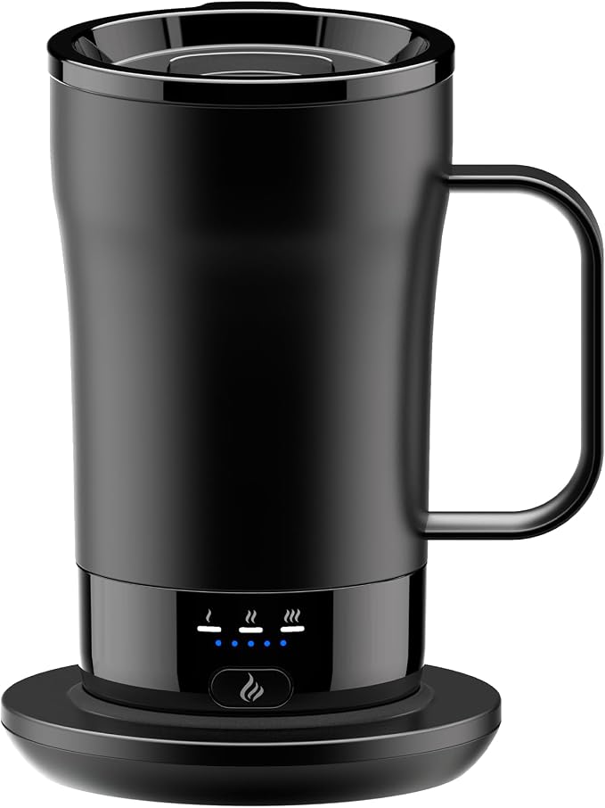 Self-Heating Coffee Mug, 14oz Heated Coffee Mug Rechargeable - Temperature Control Cup Keep Drinks Hot, Smart Cup Great Gift for Women & Slow Sippers by PUSEE