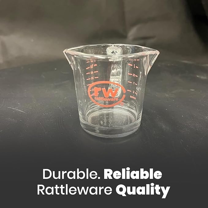 Rattleware 3 oz Espresso Shot Glass Pitcher with Handle - Double Spouted Genuine Barista Measuring Cup with ML & OZ Graduations - Durable Swift Espresso for Pouring Shots & Coffee