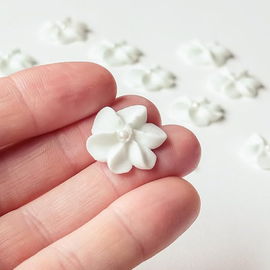 Global Sugar Art 72-Count Mini Edible White Flowers, White Flower Sprinkles | White flower sprinkles, mini edible royal icing flowers, small white sugar flowers for cake decorating, fancy sprinkles by GlobalSugarArt