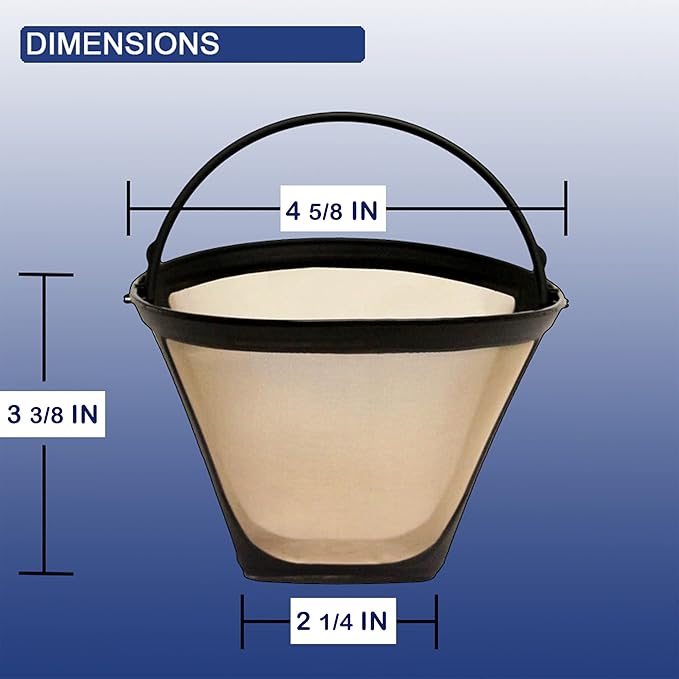 GoldTone Brand (Made in the USA) Reusable No.4 Cone Style Replacement Coffee Filter replaces your Cuisinart Permanent Coffee Filter for Machines and Brewers (1 Pack)
