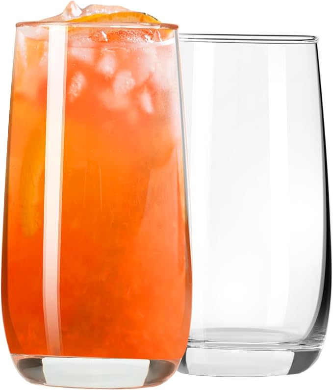 PARACITY Highball Glasses Set of 2, Drinking Glasses 12 Oz, Clear Glass Cups, Tall Tumbler Water Glasses, Glassware Set for Cocktail, Coffee, Mojitos | Clear drinking glassware for cocktails, coffee, mojitos and water, with a tall profile for home kitc... by PARACITY