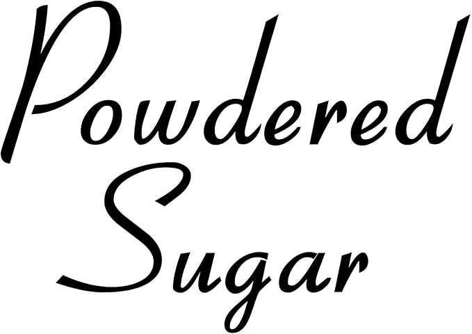 Powdered Sugar 5w x 3.5h Label | Kitchen Pantry Organization | Die Cut Vinyl Decal | Black Retro Font (Sticker Only) by MinglewoodTrading