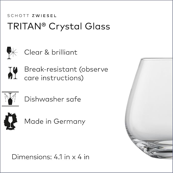 SCHOTT ZWIESEL Forté Rocks Glass (Set of 6), Stemless Tumbler for Various Types of Wine, Dishwasher-Safe Tritan Crystal Glasses, Made in Germany (20 Ounce) - Image 2