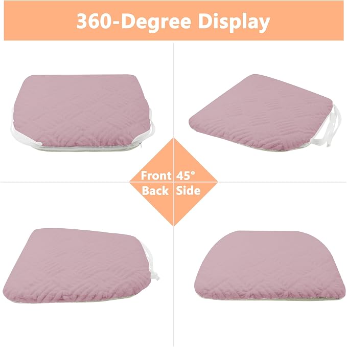 Plush Chair Cushion, Oval Chair Cushion Pad,Ultra Soft Nonslip Seat Pad,Comfortable Chair Cushion Cover,2PCS Memory Foam Chair Seat Cushion for Home Office Kitchen Dining Chairs Orchid - Image 5