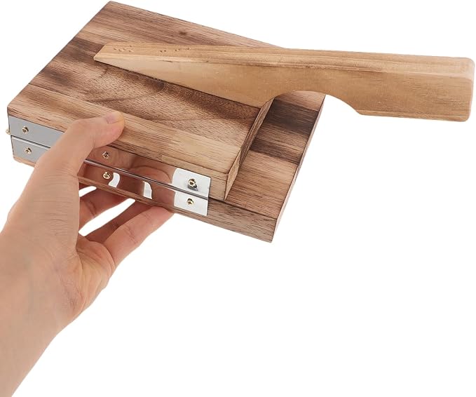 Alipis Wooden Dumpling Press Mould Manual Dough Presser Kitchen Dumpling Mold Tool with Stainless Steel Creation and Efficient Preparation at Homemade Gatherings - Image 3