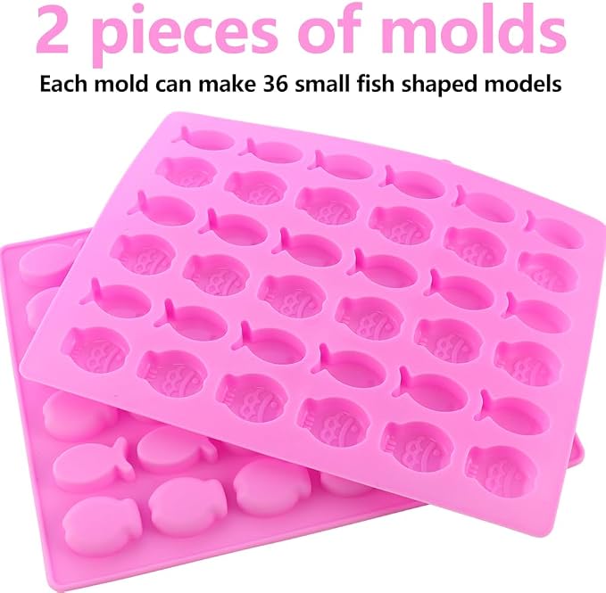 2 Pack Mini Fish Shaped Mold 36-Cavity Silicone Molds - Image 5