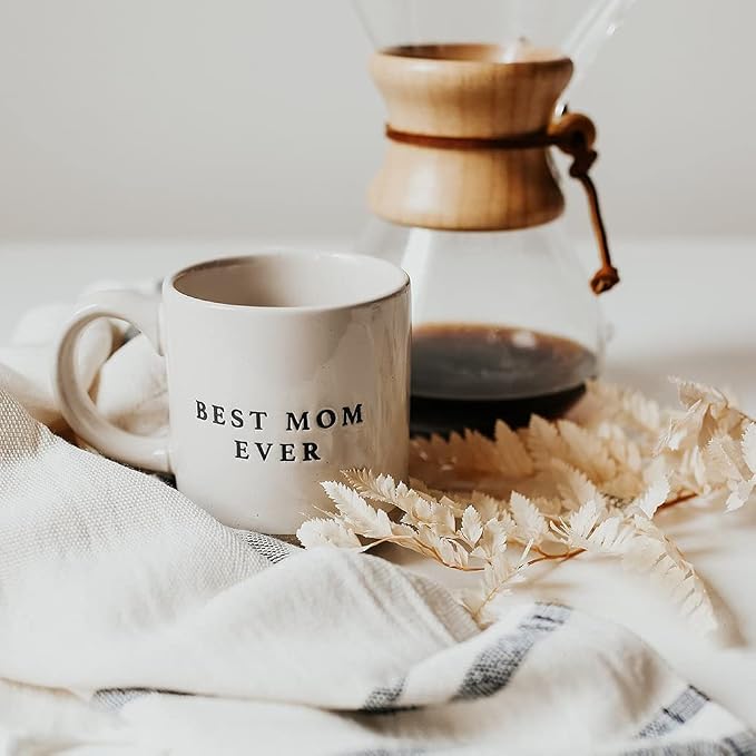 Sweet Water Decor Best Mom Ever Stoneware Coffee Mugs - 14Oz Cute Coffee Mugs for Hot and Cold Drinks - Dishwasher and Microwave Safe - Mothers Day Gift - Ideal for Tea & Espresso - Image 5