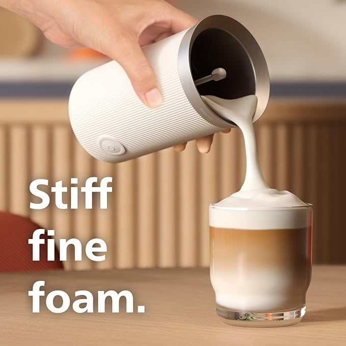 Philips Baristina Milk Frother - Foam milk perfectly​. Hot and Cold. Dairy and Non-Dairy. Easy to Clean. for Philips Baristina Espresso Machines. Milky White (BAR311/00) - Image 2