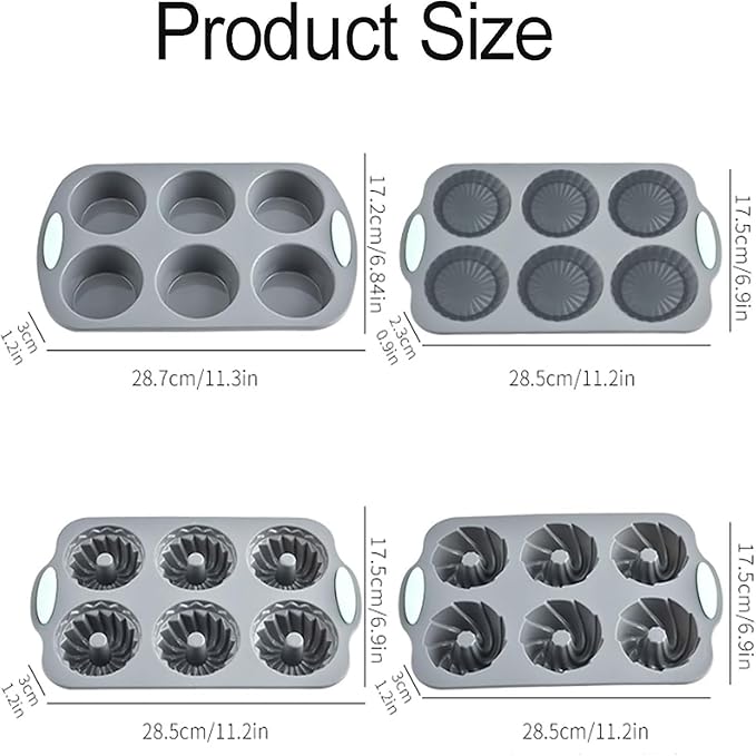 Wreath Ice Cube, Christmas Silicone Wreath Shaped Ice Cube Tray and Snowflake Mold Set, 6 Hole Mini Bund and Cake Pan Candy Bakeware for Holiday Cocktails Ice Cubes DIY Crafts (A+B+C)