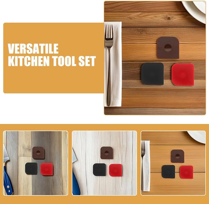 6pcs Plastic Pan Scraper Tool for Cast Iron with Comfortable Grip and Precise Cutting, Non-scratch Kitchen Gadget for Food Preparation, Baking Bread and Cake Cleaning - Image 3