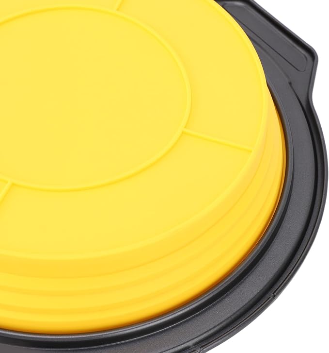 Silicone Cake Pan, Foldable Cake Pan Press Type Quick Release Heat for Layer Cake (Yellow) - Image 9