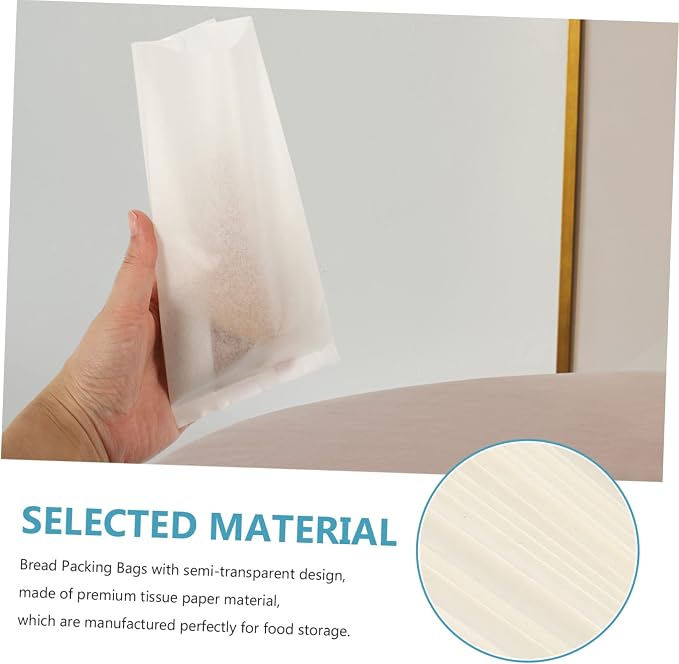 100pcs Food-grade Tissue Paper Pastry Storage Bags with Seal Bakery Bread and Snacks Cake Shops and Homemade Treats - Image 8