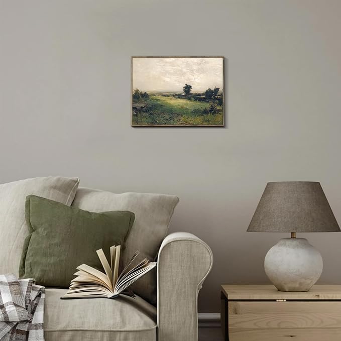 XOCUUI Vintage Landscape Unframed Canvas Wall Art, Vintage Rural Hill Prints, The Vast Grassland Classic Wall Prints Farmhouse Bathroom Office Decor - 8x10in - Image 4