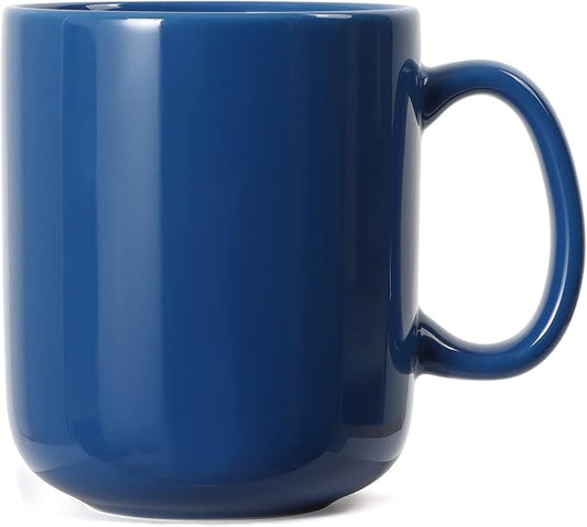 20 OZ Large Coffee Mug, M016 Ceramic Big Tea Cup with Handle for Dad Men, Blue by Smilatte