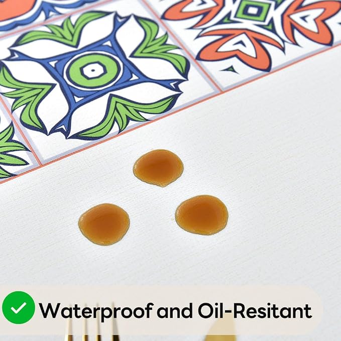 Wipeable Waterproof Tablecloth Vinyl Tablecloths for Rectangle Tables Heavy Duty PVC Tablecloth for Kitchen Dining Table(Flowers-3, 54'' x 72'') - Image 2