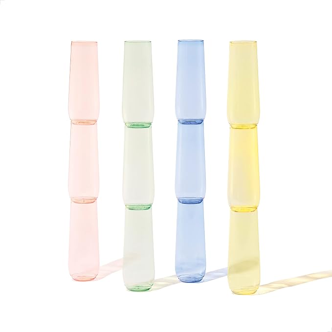 TOSSWARE POP 9oz Flute - Color Series SET OF 12, Premium Quality, Recyclable, Unbreakable & Crystal Clear Plastic Champagne Glasses by TOSSWARE