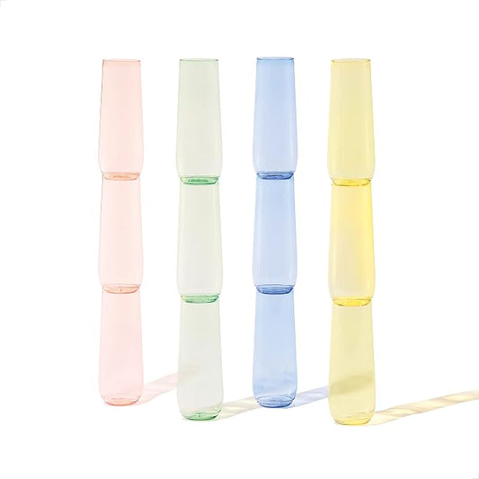 TOSSWARE POP 9oz Flute - Color Series SET OF 12, Premium Quality, Recyclable, Unbreakable & Crystal Clear Plastic Champagne Glasses by TOSSWARE