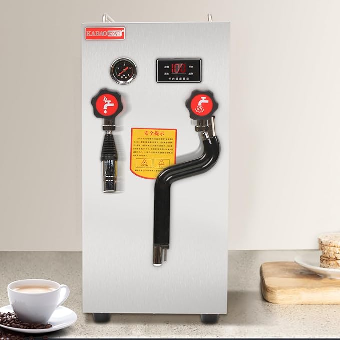 Commercial Milk Frother and Steamer, 8L/270 oz Large Capacity, 110V 2500W Electric Milk Foam Maker Automatic Bubble Water Boiling Machine Stainless Steel Frothing Machine Commercial Milk Steamer