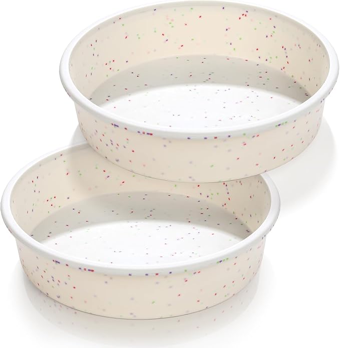 Vinino 10 Inch Cake Pans, 2 Pack Silicone Pans with Steel Frame | Bake Multiple Cakes Easily, Ideal for Birthday Cakes & Desserts, Flexible Silicone Design, Nonstick Surface and Easy Cleanup by VININO