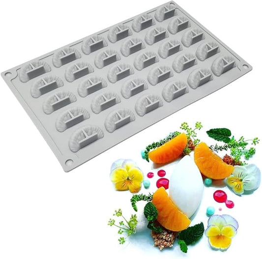 mostsom 3D Tangerine Slice Silicone Mold Orange Segments Fruit Fondant Gum Paste Icing Mold for Cake Cupcake Decoration Chocolate Candy Resin Polymer Clay Soap Embeds Mold (Rrange C)