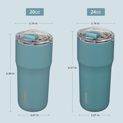 BJPKPK 24 oz Coffee Tumbler, Insulated Stainless Steel Travel Cup | Double Wall Vacuum, Leak Proof Lid, Keeps Hot/Cold/Iced, BPA Free, Dishwasher Safe, Cupholder, Haze Blue - Image 5