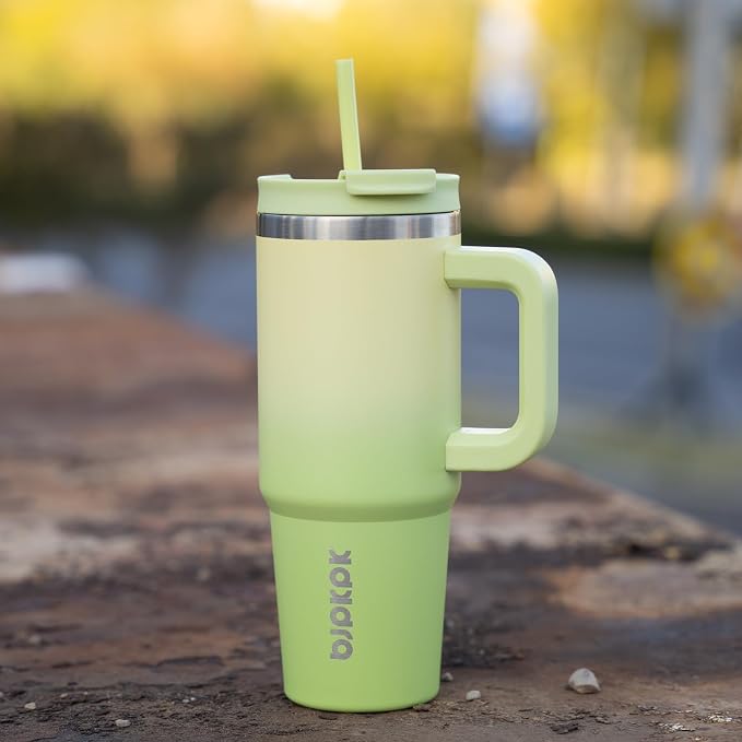BJPKPK 30 oz Insulated Tumbler with Handle & Straw, Stainless Steel | Double Wall Vacuum Insulation, Leak Proof, BPA Free, Dishwasher Safe, Cupholder Friendly, Travel & Outdoor, Day & Night - Image 6