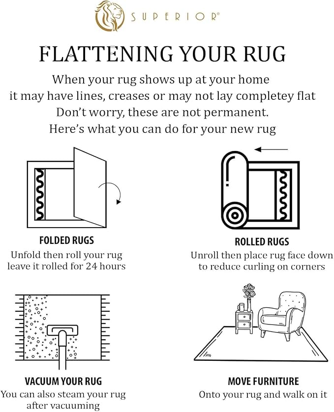 Superior Indoor Large Area Rug, Washable Rugs for Bedroom. Living Space, Dining Room, Kitchen, Office, Entryway, Plush Throw, Modern Oriental Decor, Non-Slip Back, Eldwin Collection, 9' x 12', Grey - Image 8
