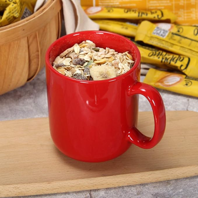 20 OZ Large Coffee Mug, M016 Ceramic Big Tea Cup with Handle for Dad Men, Red - Image 2