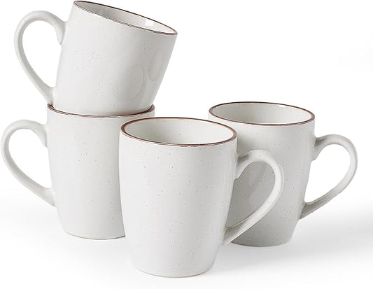 famiware Venus Coffee Mugs for 4, 13 oz Mug Set, Dringking Cup with Handle for Coffee, Tea, Cocoa, Milk, White by Famiware