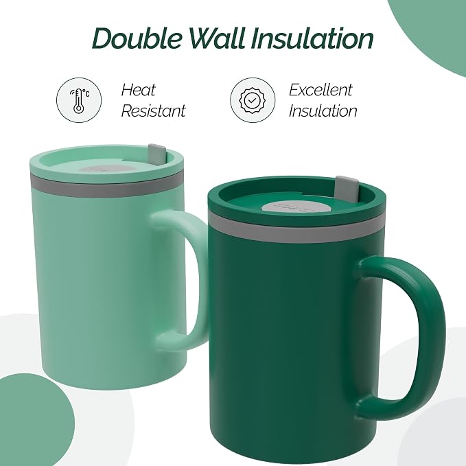 Copco Iconic Desk Mug 16 Oz - Green/Hunter Green, Set of 2 - Image 3