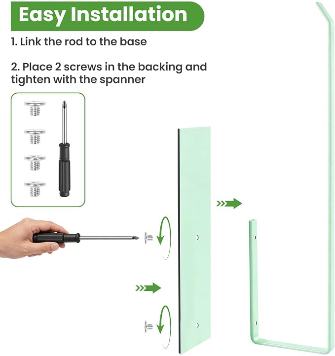 Paper Towel Holder, Magnetic Paper Towel Holder for Fridge, Toilet Paper Roll Holder Magnet Towel Rack Wall Mount Fridge Organizer for Paper Towels Rolls Bathroom Pantry RV Kitchen Storage Green - Image 6