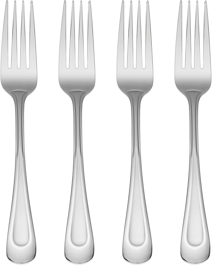 Oneida Satin Sand Dune Dinner Forks Silverware Set for 4, Flatware | Satin finish, dishwasher safe | cutlery set for kitchen and dining, utensil set, rust resistant, kitchen essentials by Oneida