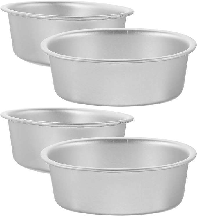 Luxshiny Nonstick Aluminum Alloy Oval Cake Pans Set of 4 4.21X3.26X1.33 Inch Baking Molds for Home Kitchen and Professional Bakery Use by Luxshiny