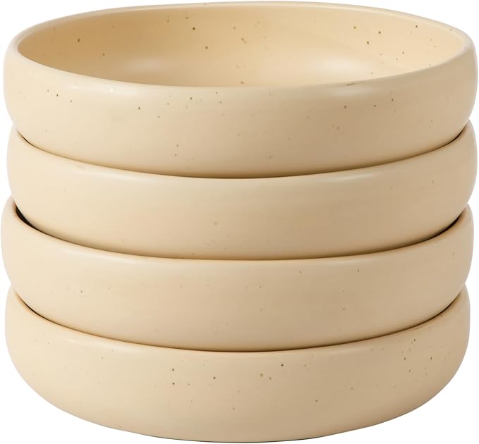 Bloomhouse - Two Time Oprah's Favorite Things Winner - Corsica Clay 4-Piece Meal and Pasta Bowl Set – Cappuccino Cream Stoneware for Dinner, Serving & Everyday Use - Image 3