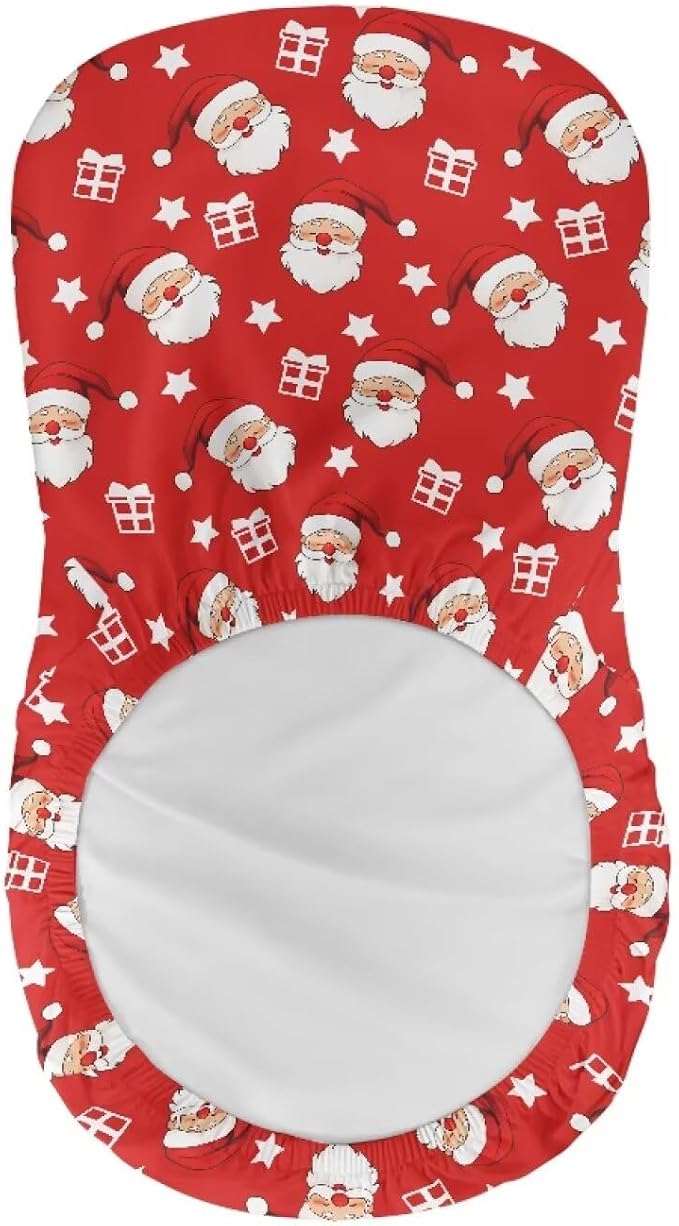 Christmas Santa Claus Bar Stool Covers, 2 Pcs Stretchable Barstool Slipcovers with Back for Bar Counter Kitchen Island - Image 5